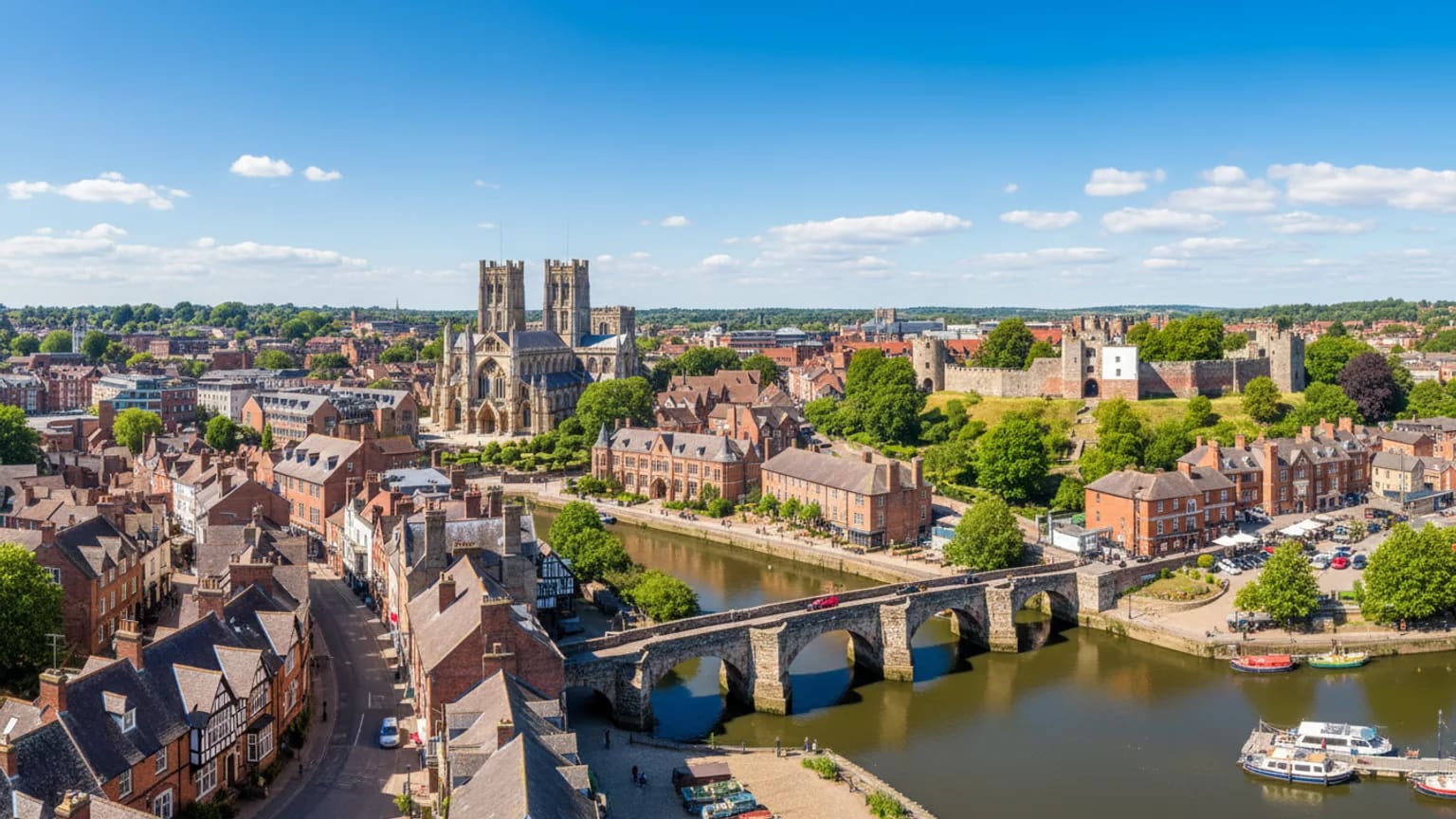 Vue panoramique de Exeter