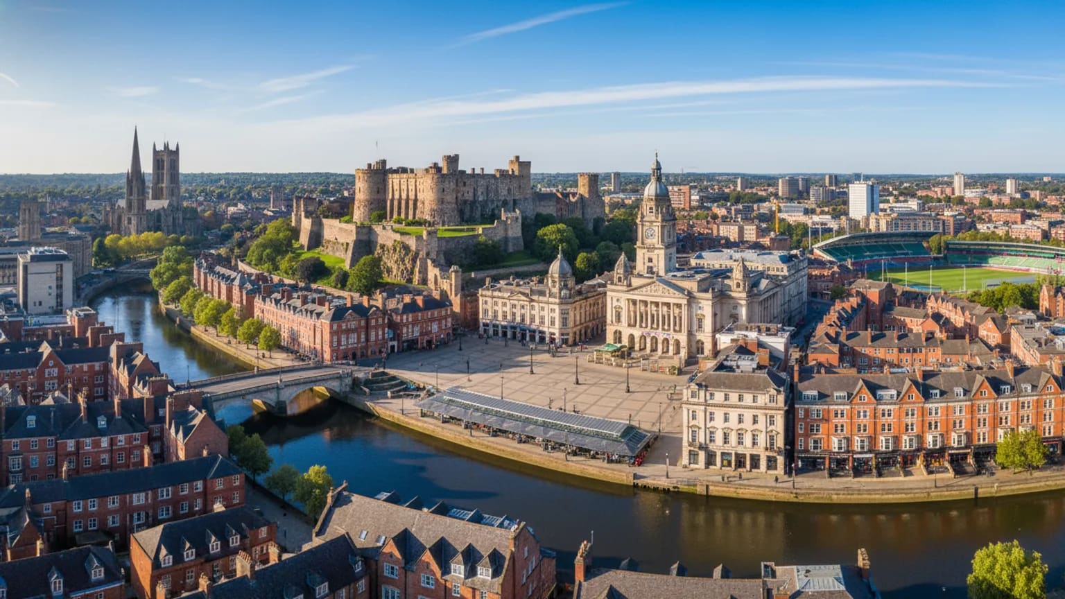Vue panoramique de Nottingham