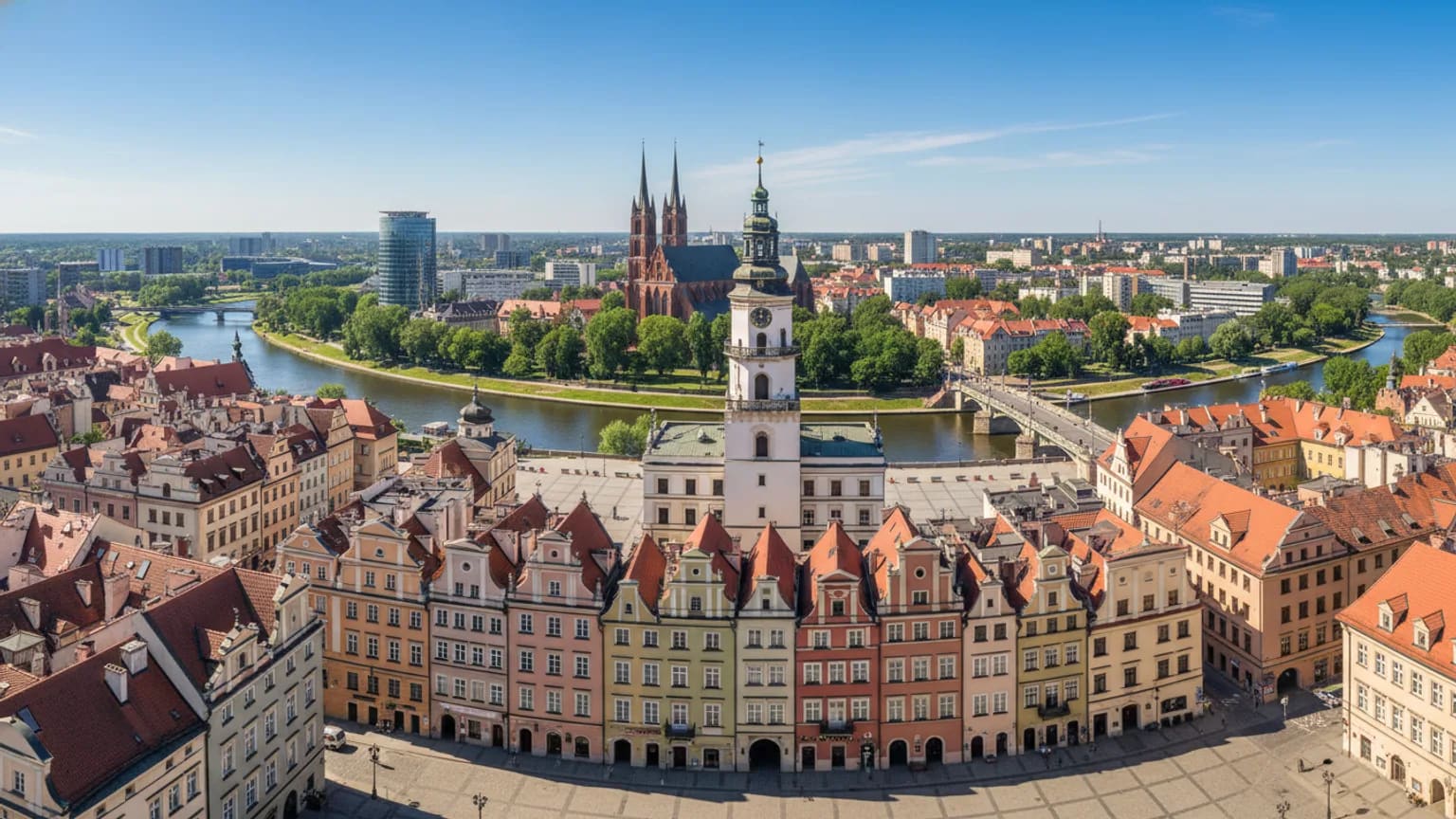 Vue panoramique de Poznan