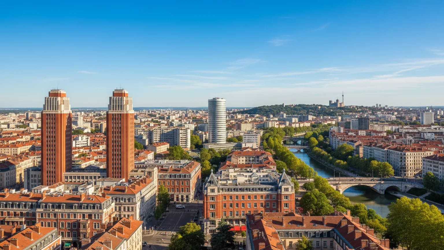 Vue panoramique de Villeurbanne