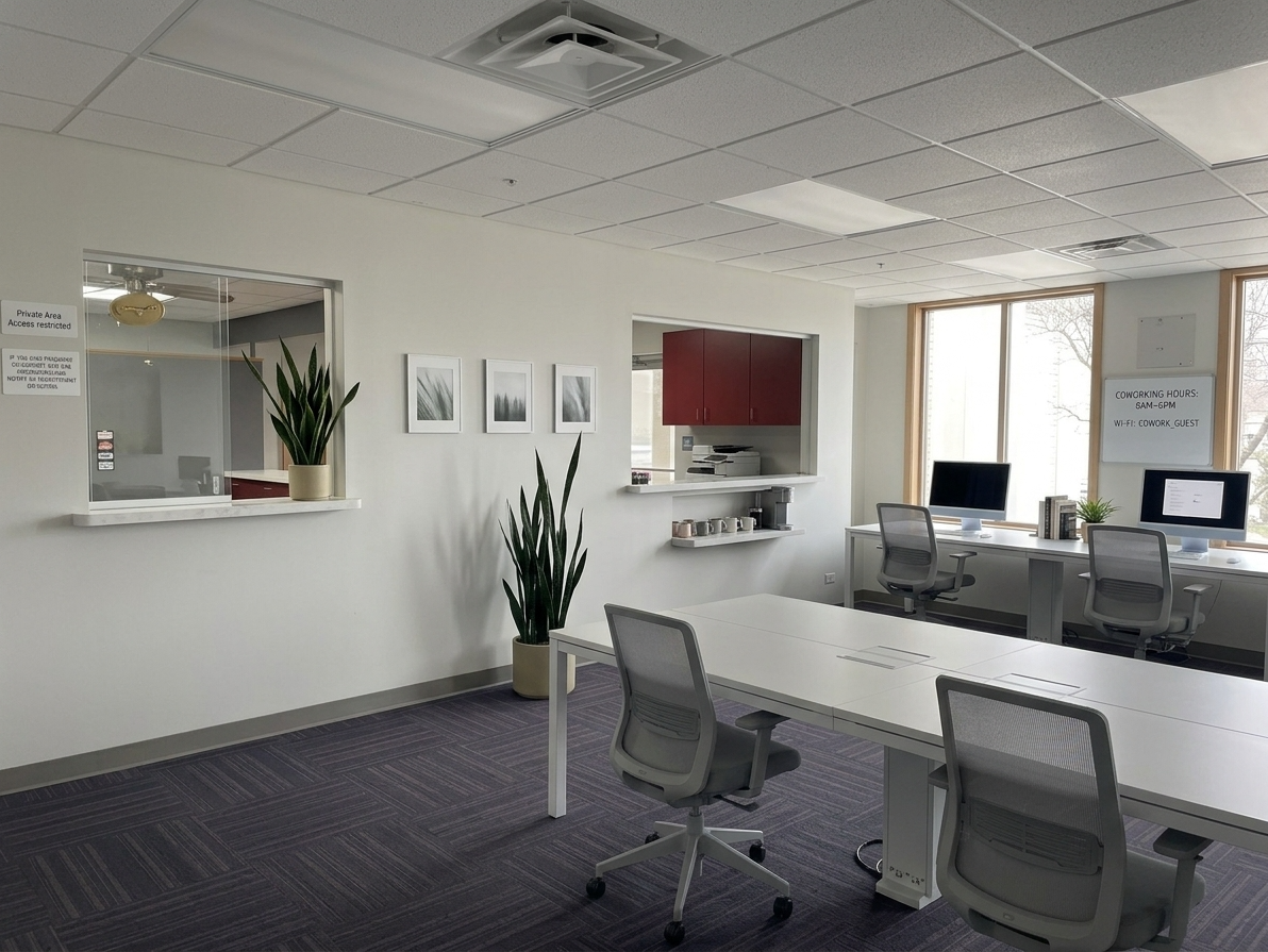 Hot desk in open space — Illinois Offices - Rollins Professional Building
